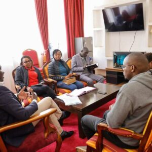 A delegation from KETRACO presents a 400KV transmission power line plan in Uasin Gishu County, aiming to improve electricity access in Tarakwa, Kapkoi, Tulwet, Kipkabus, and Chuiyat. County officials, including Deputy Governor Evans Kapkea and Director of Energy Dr. Silas Leting, pledge support for the project, which aligns with the county’s development goals and Governor Jonathan Bii Chelilim’s Nguzo Number 7.
