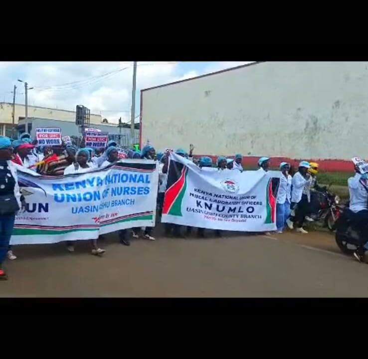 Uasin Gishu Health Services Paralyzed as Healthcare Workers Stage Demonstrations in Eldoret