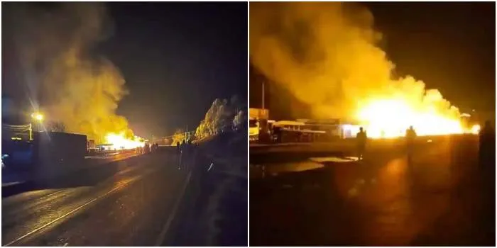 Fuel tanker bursts into flames at Salgaa, two injured